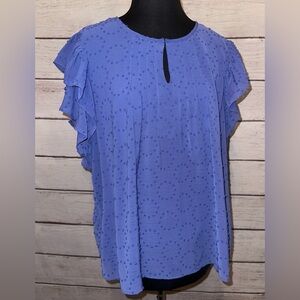 Zac and Rachel XLarge Shirt Flutter Sleeve , Office Wear, Business Casual, Cute